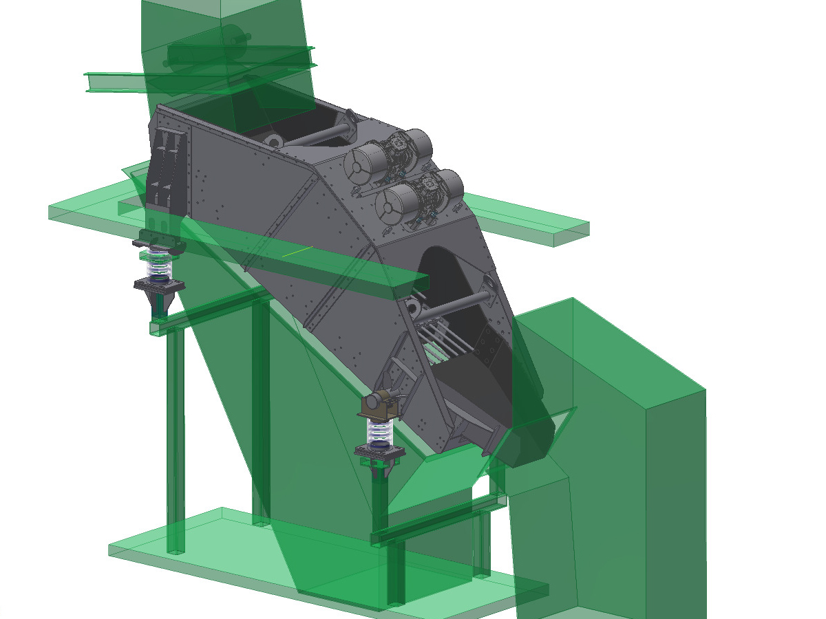 3D view Linear-motion screening machine HR 14-40-I F
