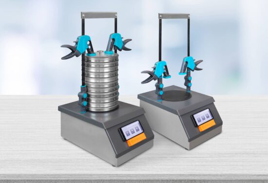 Analysensiebmaschine ASM200 mit App Steuerung und Schnellspanner zur einfachen Siebturmfixierung